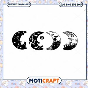 Halloween Moon Scenes Svg