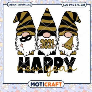 Gnome Happy New Year 2021 Svg