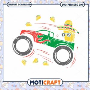 Funny Taco Driving Monster Truck Svg