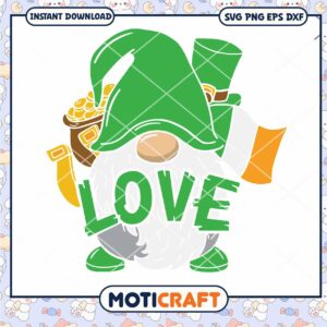 Featuring Gnome with Lucky Pot of Gold Svg