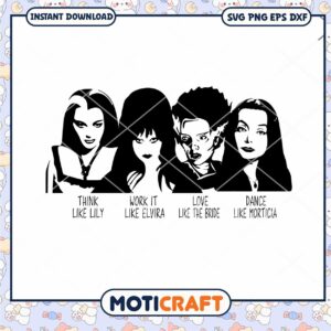 Elvira Lily Munster Morticia Bride of Frankenstein Svg