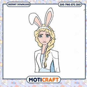 Elsa in Bunny Ears Svg