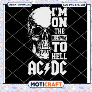 Skull Im On The High Way To Hell Ac DC Svg