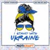 I Stand With Ukraine Messy Bun svg, support Ukraine svg