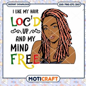 I Like My Hair Loc'd Up And My Mind Free Svg, Loc'd svg