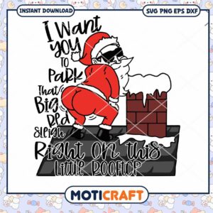 I Want You To Park That Big Red Sleigh svg, funny santa svg