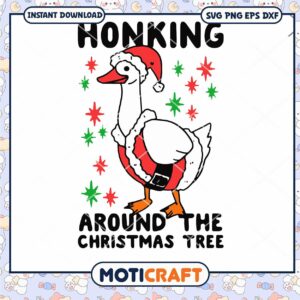 Honking Around The Christmas Tree Svg, Duck Christmas Svg