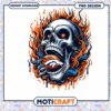Vibrant Skull with Flames PNG Design for Instant Download Art