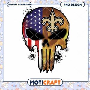 USA Saints Punisher Skull PNG Design
