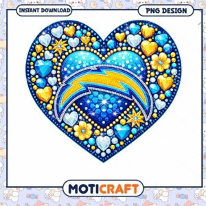 Vibrant Heart Design with Lightning Bolt Instant Download PNG Art