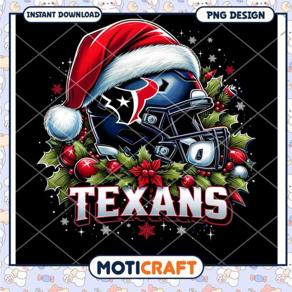 Texans Christmas Helmet PNG Design
