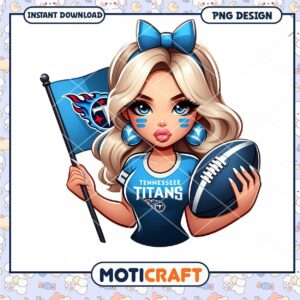 Tennessee Titans Cheerleader PNG Design Instant Download Art