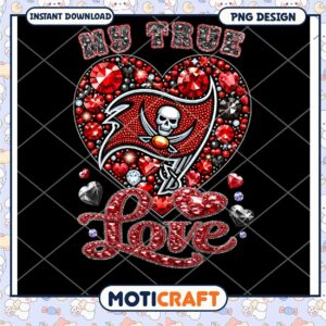 Tampa Bay Buccaneers Rhinestone Heart PNG