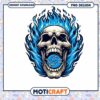 Skull with Blue Flames PNG Design for Instant Download Art