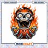 Skull Football Design with Flames for Instant Download PNG