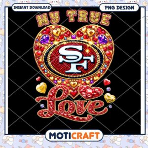 SF 49ers True Love Heart PNG Design