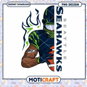 Seattle Seahawks PNG Football Player Design