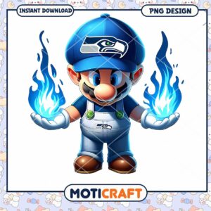 Seattle Seahawks Mario PNG Design