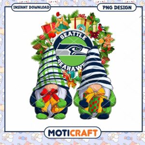Seattle Seahawks Gnomes Christmas PNG