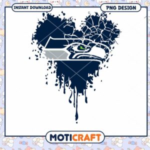 Seattle Seahawks Heart PNG Design