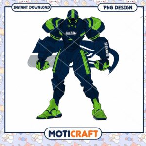 Seahawks Robot PNG Design Instant Download