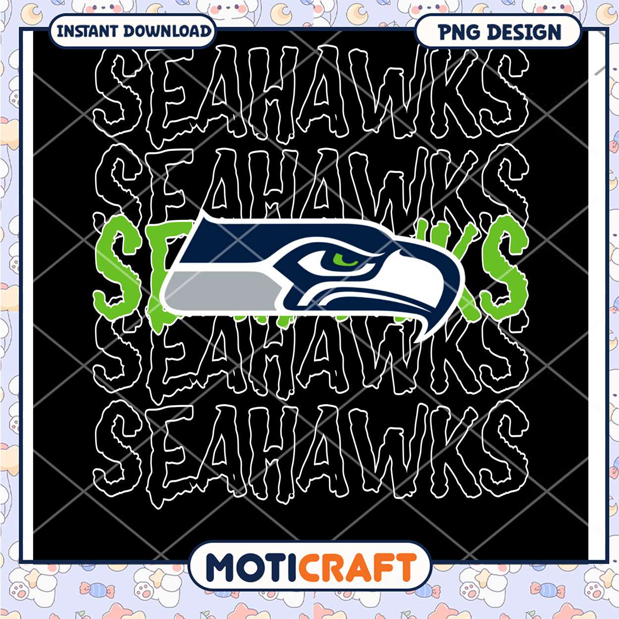 Seahawks PNG Design Instant Download Seahawks PNG Design Instant Download