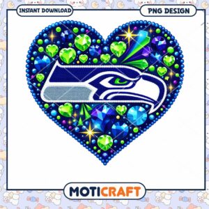 Seahawks Heart PNG Sublimation Design