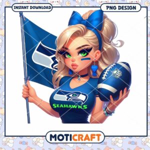 Seahawks Girl PNG Sublimation Design