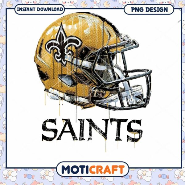Saints Helmet PNG Design Instant Download