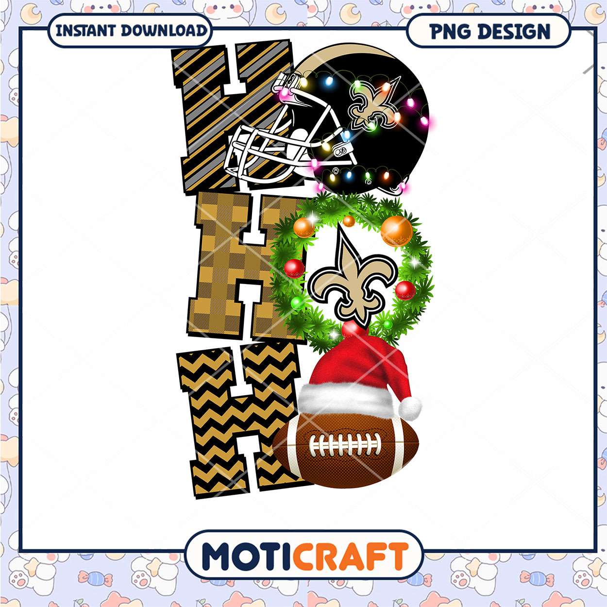 Saints Christmas HoHo PNG Sublimation Saints Christmas HoHo PNG Sublimation