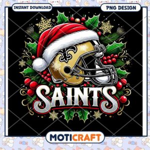 Saints Christmas Helmet PNG Design