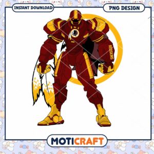 Redskins Robot PNG Design Instant Download