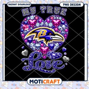 Ravens Heart Rhinestone PNG Design