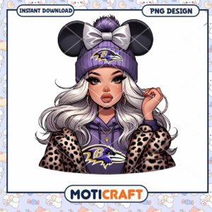 Ravens Girl PNG Sublimation Design