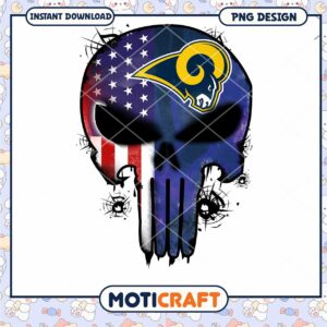 Rams Punisher Skull PNG Design