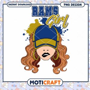 Rams Girl Fashion PNG Design for Instant Download Fans and More
