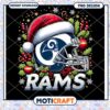 Rams Christmas Helmet PNG Design 1 Rams Christmas Helmet PNG Design