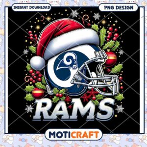 Rams Christmas Helmet PNG Design