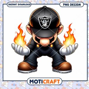 Raiders Mario PNG Sublimation Design