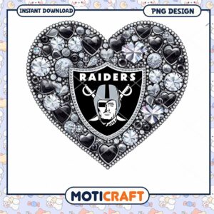 Raiders Heart PNG Design, Instant Download