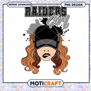 Raiders Girl PNG Design Instant Download for Fans and Crafters