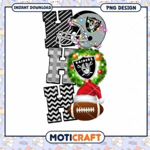 Raiders Christmas PNG Design with Football and Holiday Elements