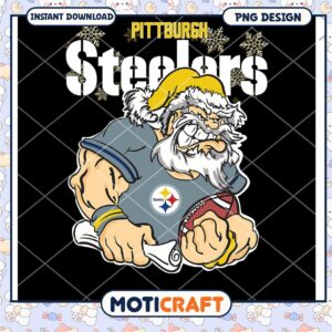 Pittsburgh Steelers Santa PNG Design