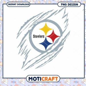 Pittsburgh Steelers Logo with Scratch Effect PNG Instant Download