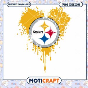 Pittsburgh Steelers Heart Design Instant Download PNG Graphic
