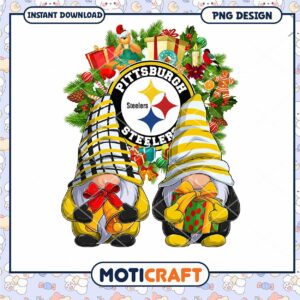 Pittsburgh Steelers Christmas Gnomes PNG