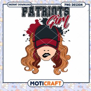 Patriots Girl PNG Design Instant Download for Sports Fans and Crafts