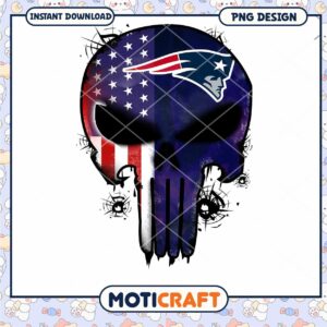 Patriotic Punisher Skull PNG Design