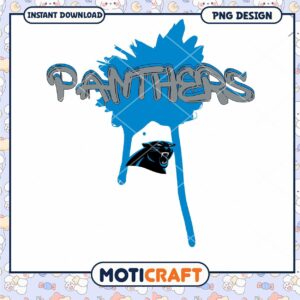 Panthers Blue Splash Design PNG Instant Download for Fans