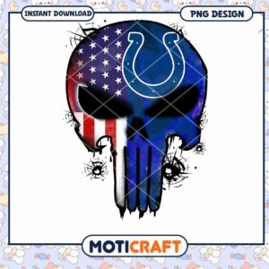 Option 1 (Focus on team) Colts Punisher Skull PNG Design